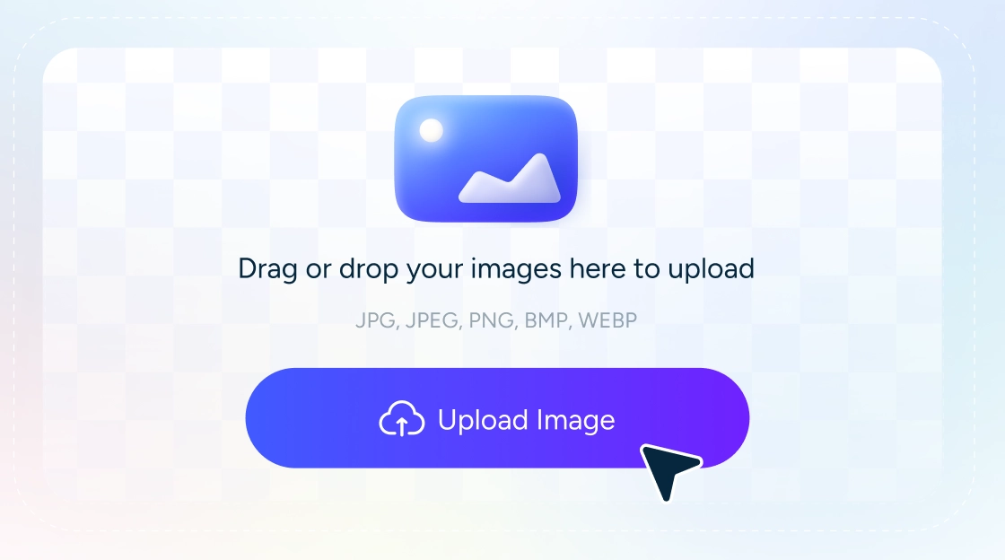 AI Ease無料AIフィルターツールに写真をアップロードするインターフェース
