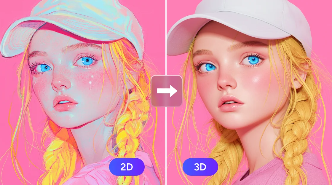 change the flat illustration into 3D rendering using Nano Banana