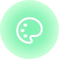 light gradient green color palette icon