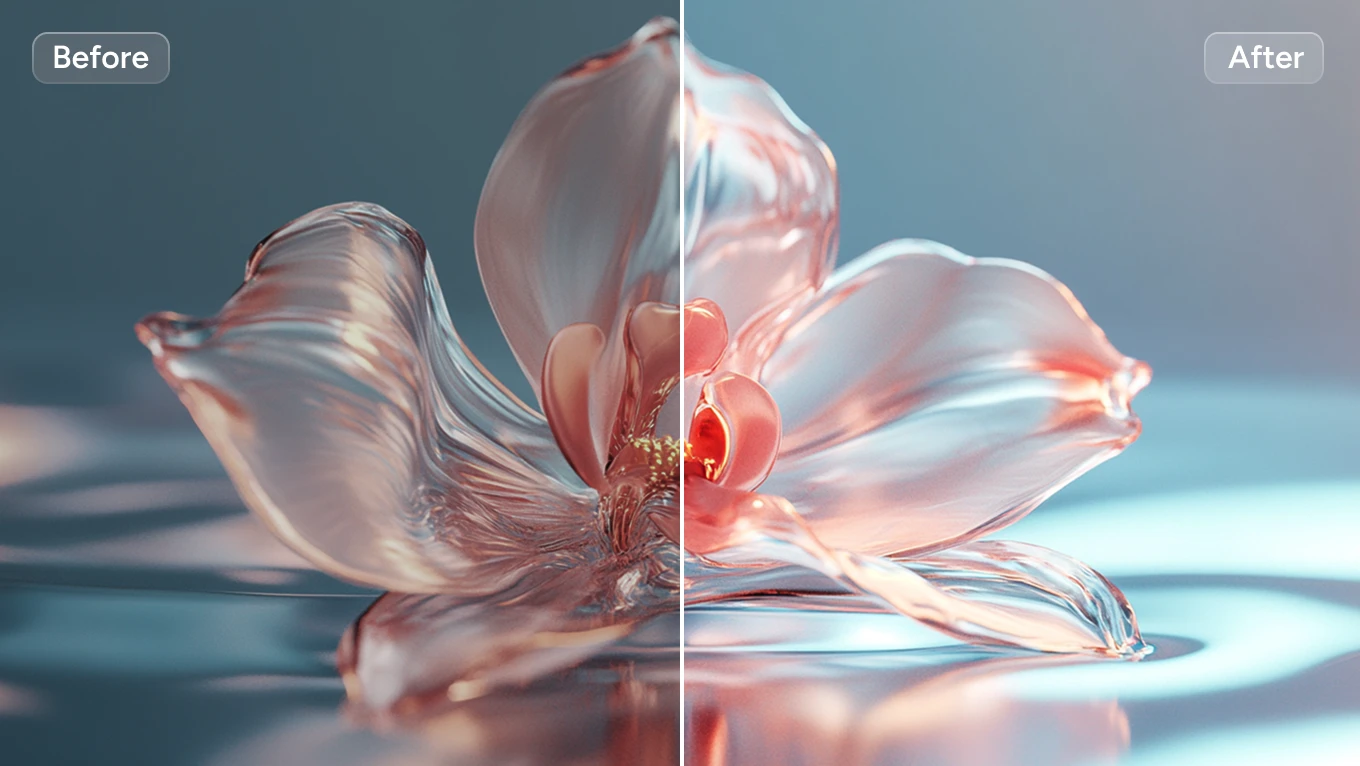 die Farbe des Blumenbildes korriegieren, um die Fotoqualität in AI Ease zu verbessern